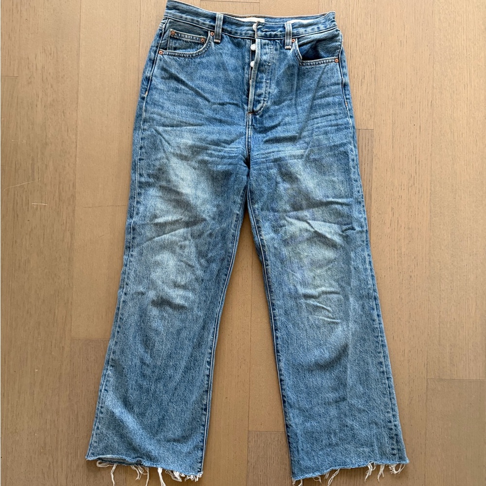 Aritzia Farrah Hi Rise Wide Cropped Jeans